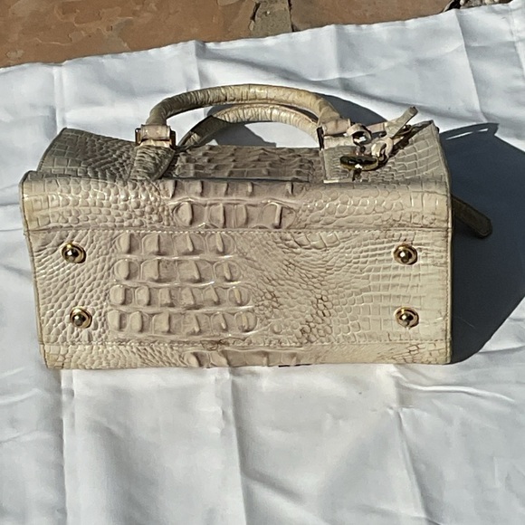 Brahmin Cream Satchel with Woven Leather Design - Picture 3 of 11